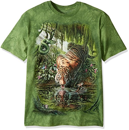 The Mountain Enchanted Tiger T-Shirt für Herren, Grün, Mittel von The Mountain