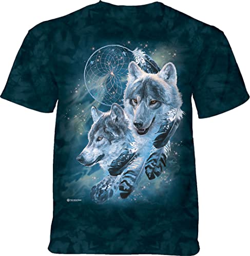 The Mountain Unisex Dreamcatcher Wolf Collage Erwachsene, Grün, Größe XXL T-Shirt, XX-Large von The Mountain