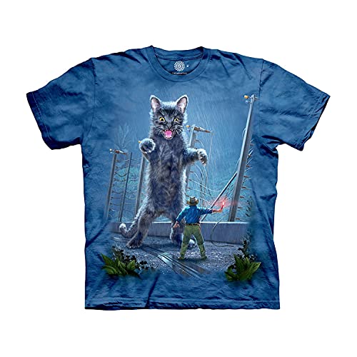 The Mountain Unisex-Erwachsene Jurassic Kitten T-Shirt, blau, Mittel von The Mountain