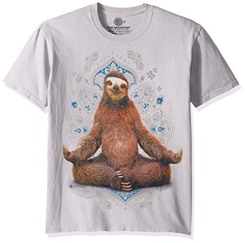 The Mountain Unisex-Erwachsene Vriksasana Sloth T-Shirt, grau, XX-Large von The Mountain