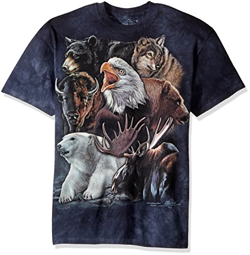 The Mountain Unisex-Erwachsene Wild Alaskan Collage T-Shirt, blau, 3X-Groß von The Mountain