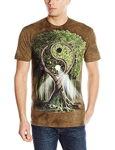 The Mountain Yin Yang Tree T-Shirt für Erwachsene, Grün, 2XL von The Mountain