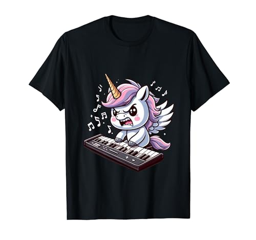 Unicorn Playing Keyboard Men Women Girls Kids Keyboarder T-Shirt Unicorn Playing Keyboard Men Women Girls Kids Keyboarder T-Shirt von The Mysterious Unicorn Keyboard Instrument Shop