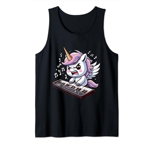 Unicorn Playing Keyboard Men Women Girls Kids Keyboarder Tank Top von The Mysterious Unicorn Keyboard Instrument Shop