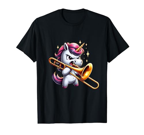 Einhorn spielt Posaune Männer Frauen Mädchen Kinder Posaunist T-Shirt Einhorn spielt Posaune Männer Frauen Mädchen Kinder Posaunist T-Shirt von The Mysterious Unicorn Playing Trombone Trombonist