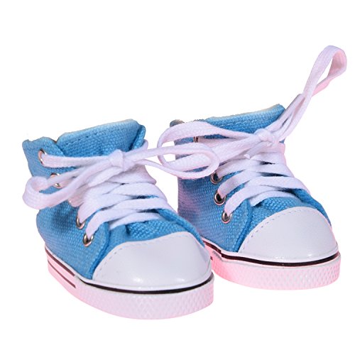 The New York Doll Collection Meerblau Segeltuch Turnschuhe Sportschuhe passen auf 18 Zoll /46cm für Puppen Mode Mädchen Puppen - Puppenschuhe - PuppenSportschuhe von The New York Doll Collection