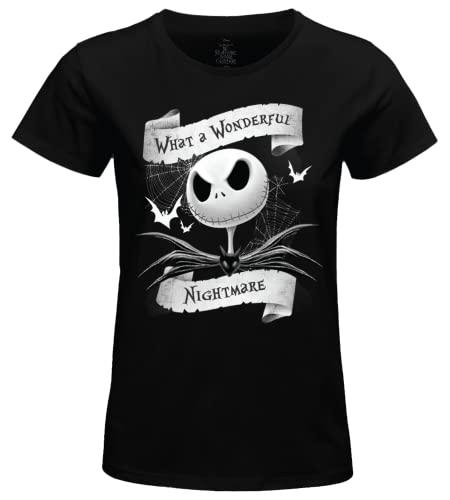 NIGHTMARE BEFORE CHRISTMAS Damen Wojackdts017 T-Shirt, Schwarz, Large von The Nightmare Before Christmas