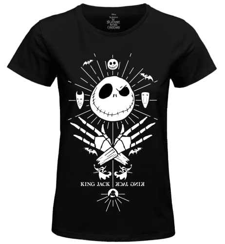 Nightmare Before Christmas Damen Wojackdts015 T-Shirt, Schwarz, X-Large von The Nightmare Before Christmas