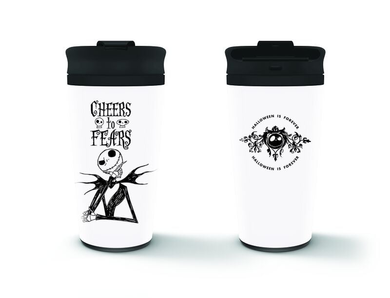 The Nightmare Before Christmas Cheers to Fears Thermobecher weiß schwarz von The Nightmare Before Christmas