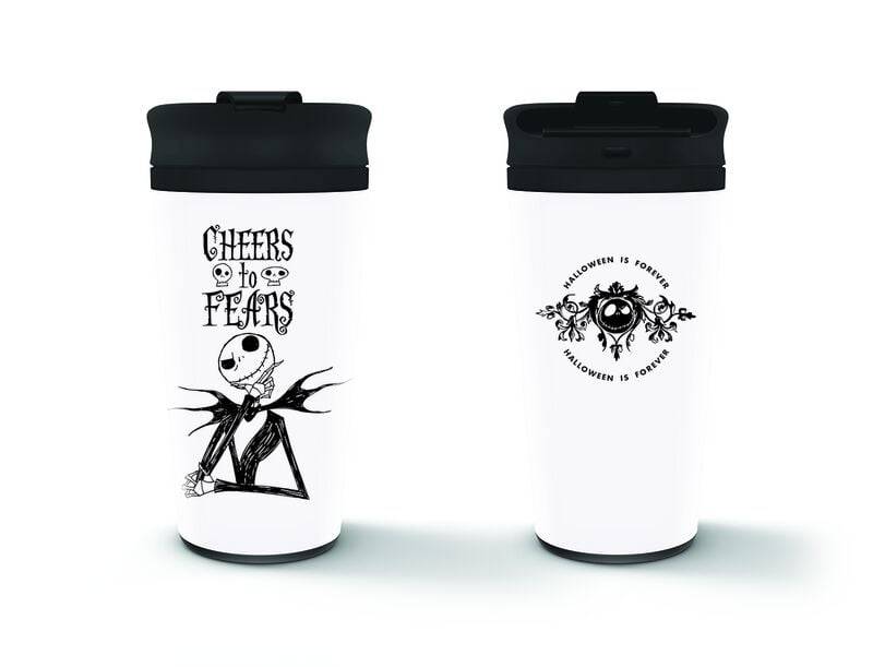 The Nightmare Before Christmas Cheers to Fears Thermobecher weiß schwarz von The Nightmare Before Christmas