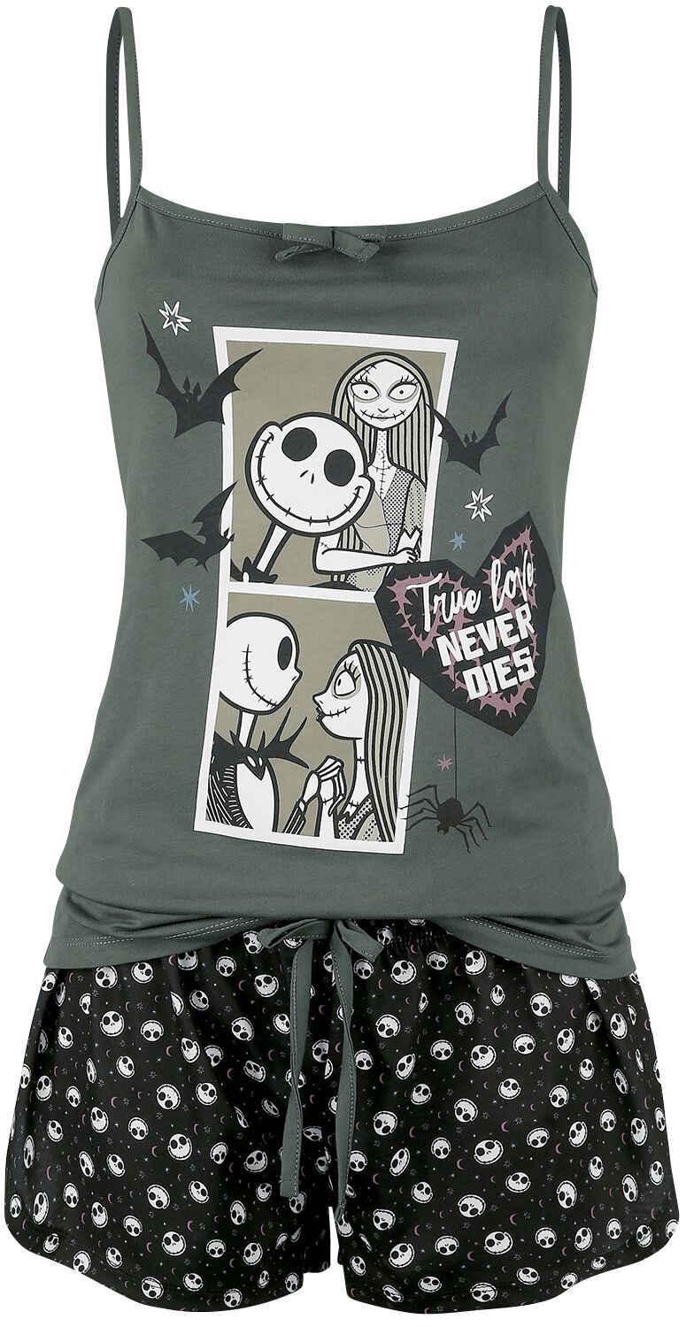 The Nightmare Before Christmas Comic Schlafanzug schwarz grau in L von The Nightmare Before Christmas