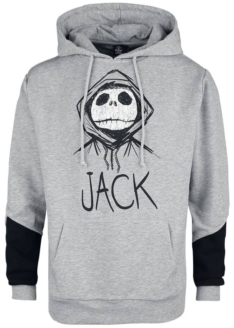 The Nightmare Before Christmas - Disney Kapuzenpullover - Jack - S bis XXL - für Männer - Größe XXL - grau meliert  - EMP exklusives Merchandise! von The Nightmare Before Christmas