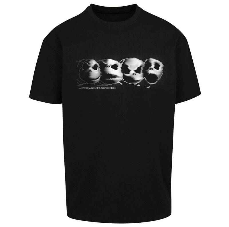 The Nightmare Before Christmas - Disney Oversize T-Shirt - Jack - Glitch - M bis XXL - für Männer - Größe M - schwarz  - Lizenzierter Fanartikel von The Nightmare Before Christmas
