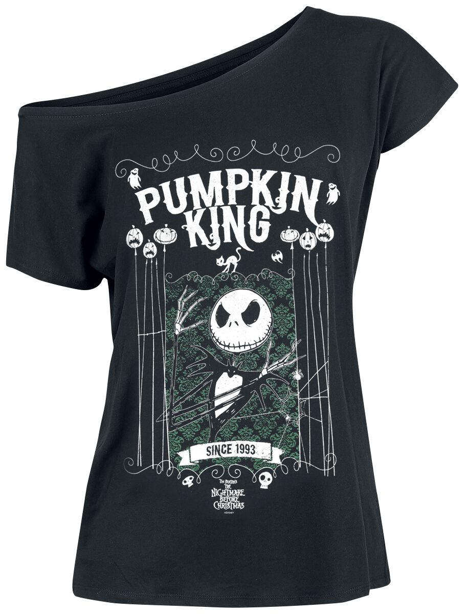 The Nightmare Before Christmas - Disney T-Shirt - Jack Skellington - Pumpkin King - S bis XXL - für Damen - Größe L - schwarz  - Lizenzierter von The Nightmare Before Christmas