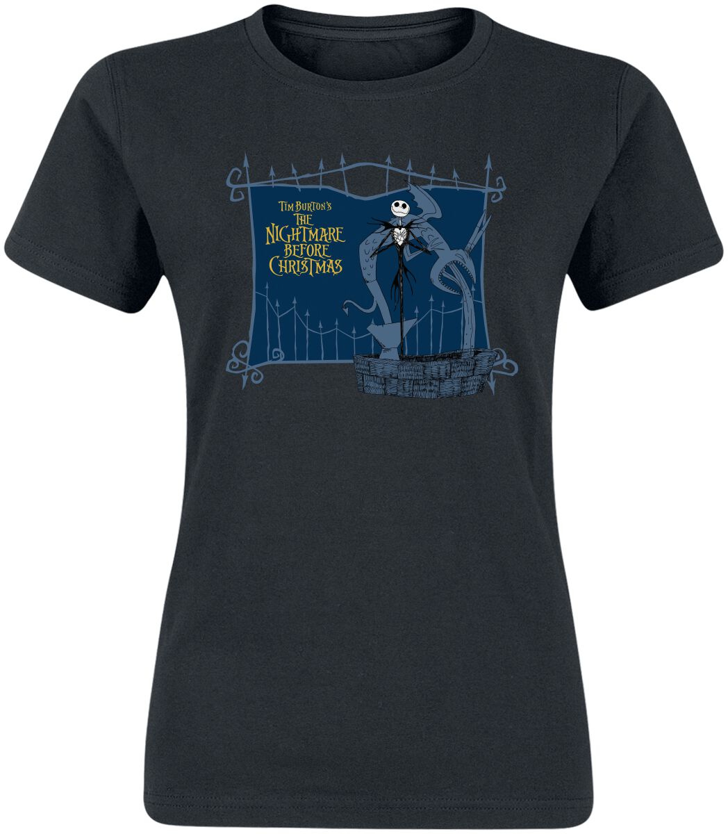 The Nightmare Before Christmas - Disney T-Shirt - Jack and the Well - S bis XXL - für Damen - Größe S - schwarz  - Lizenzierter Fanartikel von The Nightmare Before Christmas