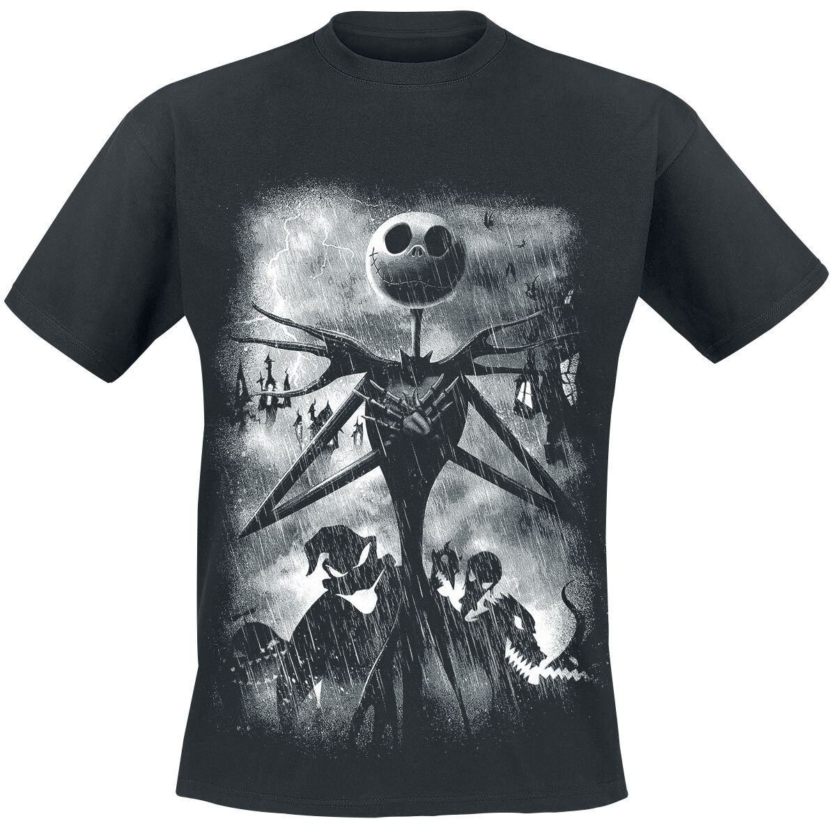 The Nightmare Before Christmas - Disney T-Shirt - Stormy Skies - S bis XXL - für Männer - Größe M - schwarz  - Lizenzierter Fanartikel von The Nightmare Before Christmas