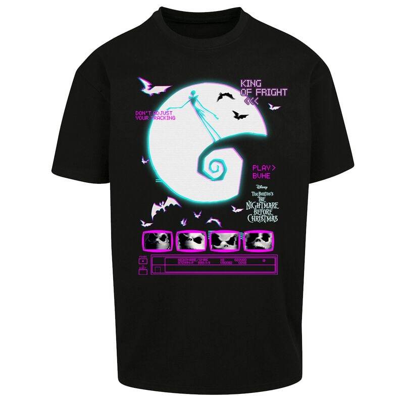 The Nightmare Before Christmas Glitch Oversize T-Shirt schwarz in XXL von The Nightmare Before Christmas