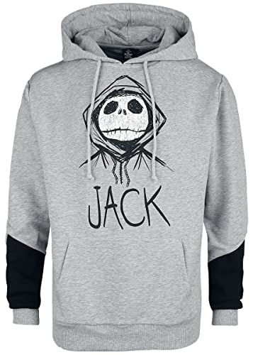 The Nightmare Before Christmas Jack Männer Kapuzenpullover grau meliert M von The Nightmare Before Christmas