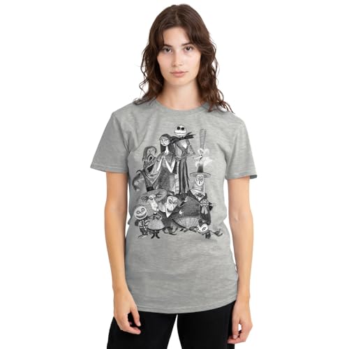 The Nightmare Before Christmas Jack Sally Monster Draw Ladies T Shirt, Athletic Heather, Large von The Nightmare Before Christmas