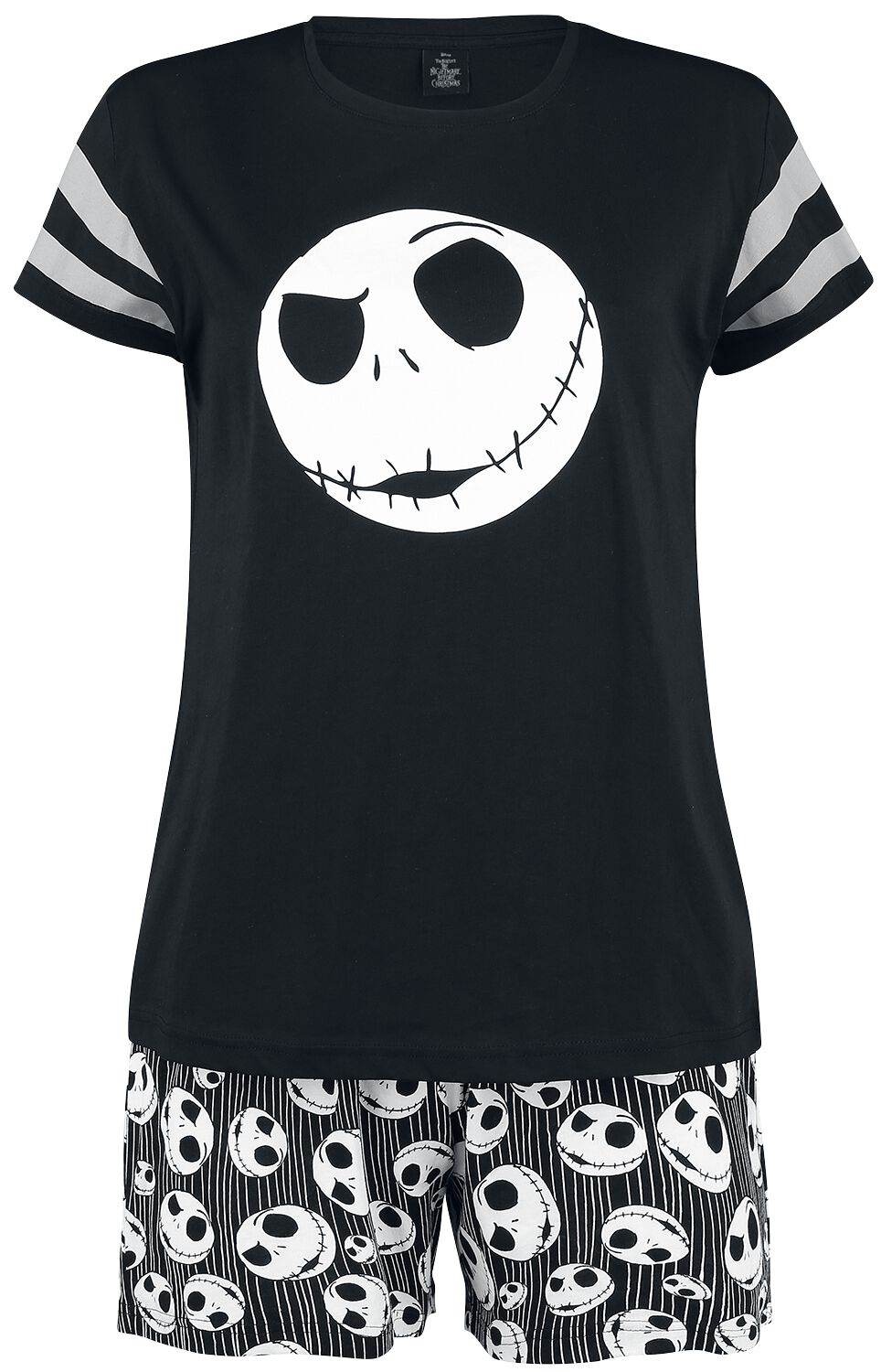 The Nightmare Before Christmas Jack Skellington Schlafanzug schwarz in 3XL von The Nightmare Before Christmas