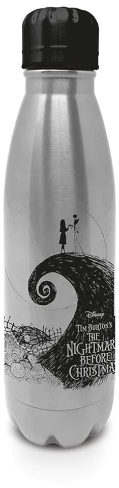 The Nightmare Before Christmas Jack and Sally Trinkflasche schwarz silberfarben von The Nightmare Before Christmas