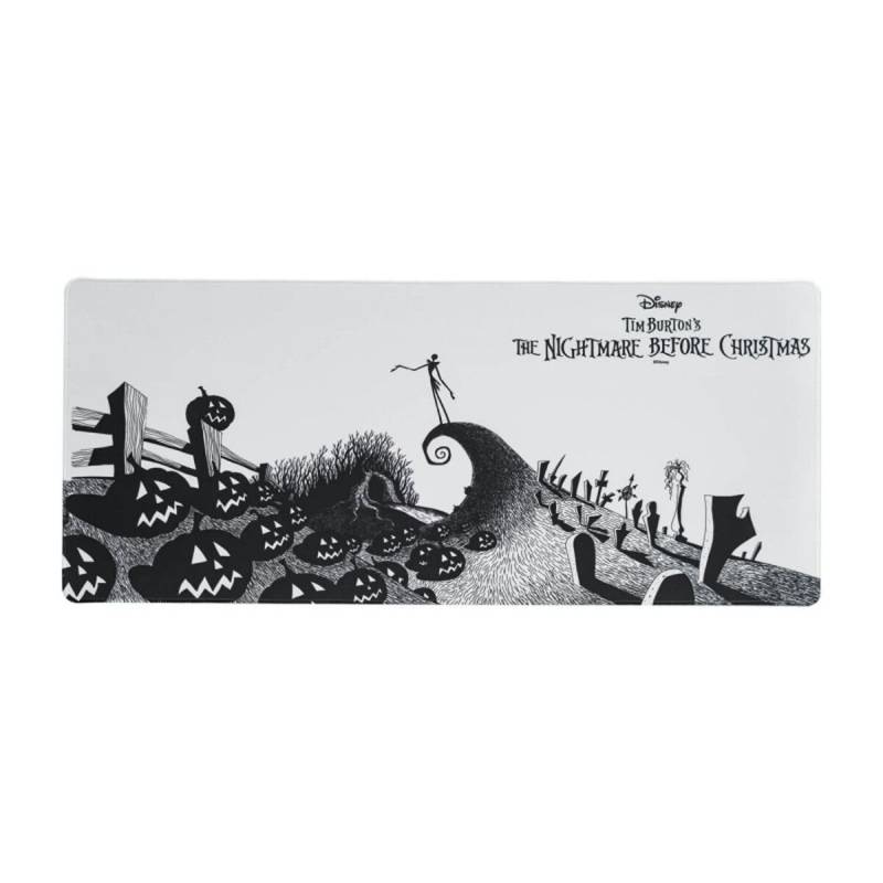 The Nightmare Before Christmas XL Mousepad Schreibtischunterlage schwarz weiß von The Nightmare Before Christmas