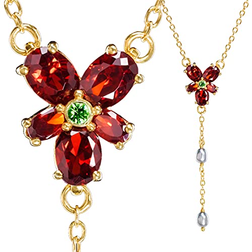 Harry Potter Hermines rote Kristall-Halskette aus Sterlingsilber von The Noble Collection