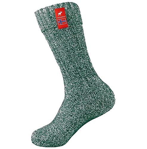 The Nordic Sock Company Norweger Fjord Socken – warme Wintersocken, strapazierfähig, pine green, 3-5 von The Nordic Sock Company
