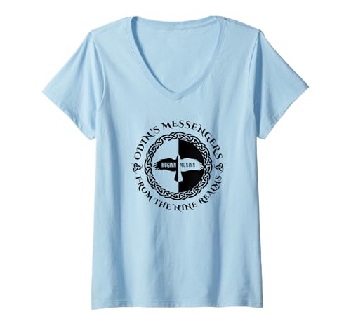 Damen Odins Boten T-Shirt mit V-Ausschnitt von The Norseman Collection