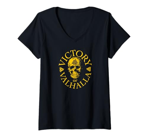 Damen Victory oder Valhalla T-Shirt mit V-Ausschnitt von The Norseman Collection