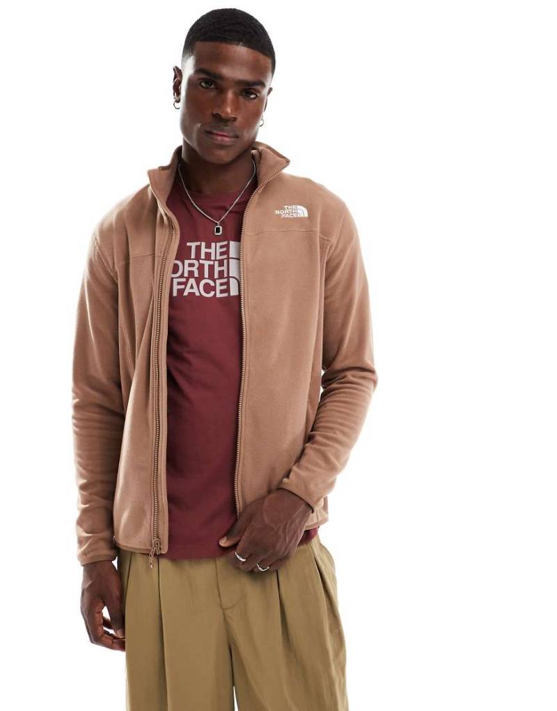 The North Face - 100 Glacier - Fleece-Jacke in Milchkaffeebraun mit Reißverschluss von The North Face