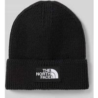 The North Face Beanie in Strick-Optik mit Logo-Patch Modell 'Box' in Black, Größe 1 von The North Face