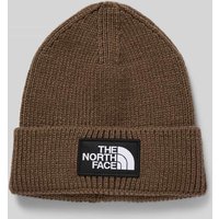 The North Face Beanie in Strick-Optik mit Logo-Patch Modell 'Box' in Mittelbraun, Größe 1 von The North Face