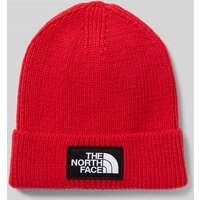 The North Face Beanie in Strick-Optik mit Logo-Patch Modell 'Box' in Rot, Größe 1 von The North Face
