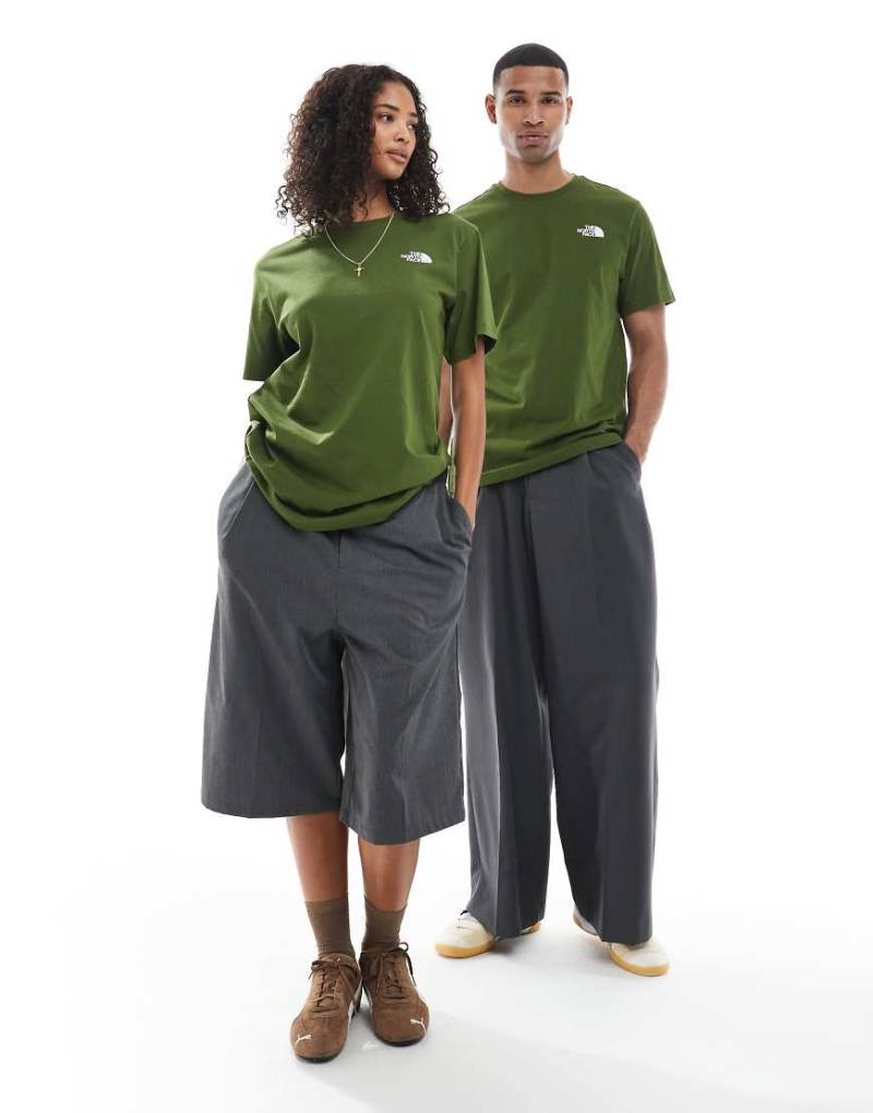 The North Face - Box NSE - Unisex-T-Shirt in Dunkelgrün mit Rückenprint und Logo von The North Face