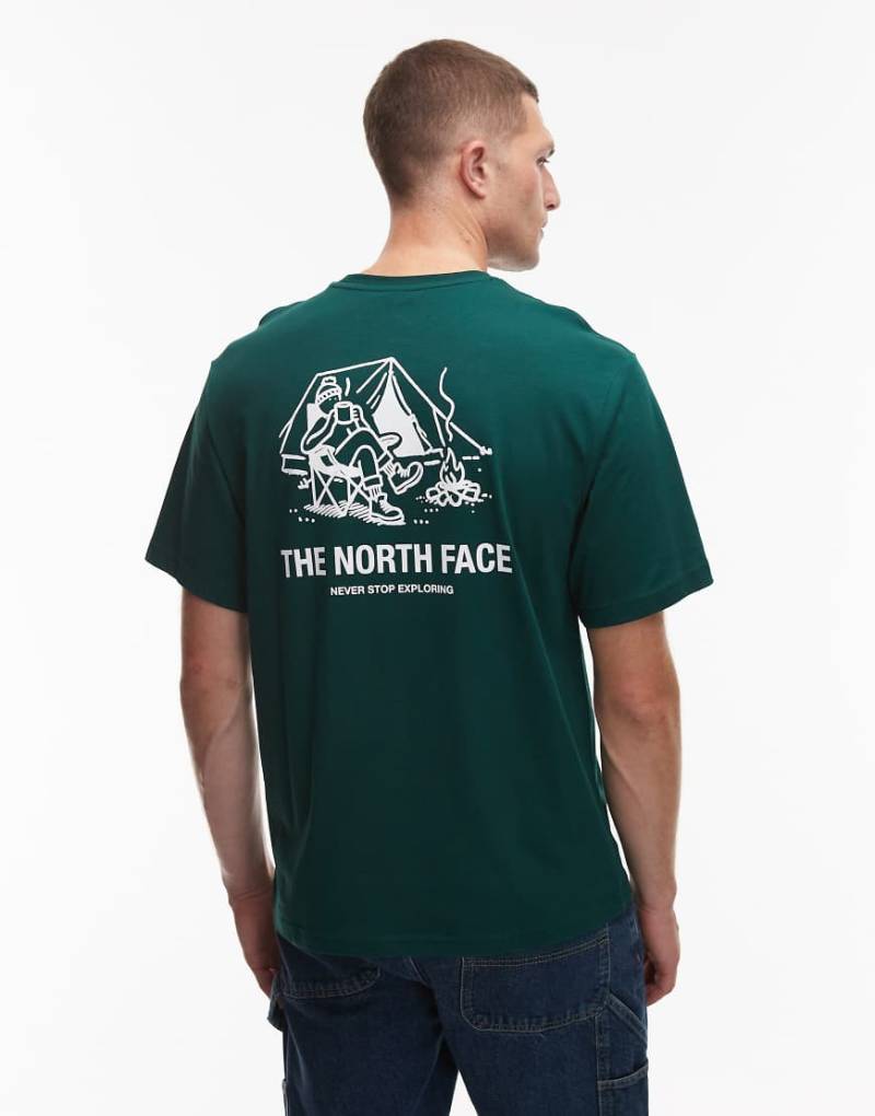 The North Face - Campfire - Oversize-T-Shirt in Grün mit Rückenprint von The North Face
