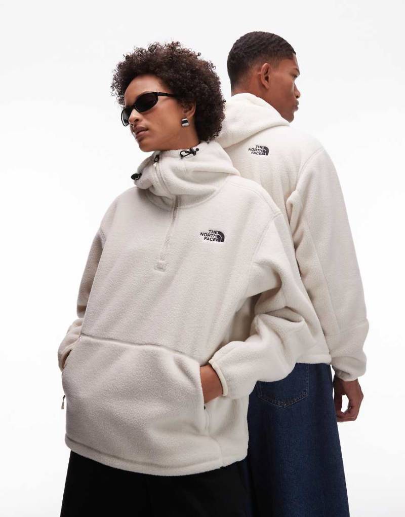 The North Face - Dirus - Kapuzenpullover aus Fleece in Wollweiß mit kurzem Reißverschluss und integrierter Balaklava von The North Face