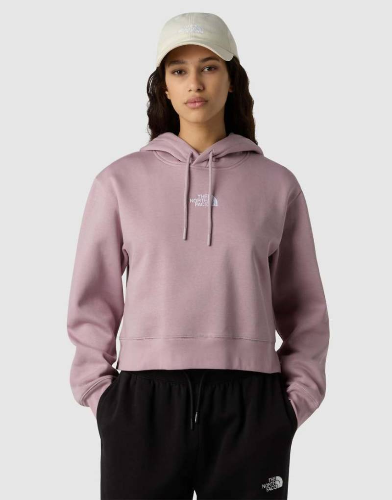 The North Face - Essential - Cropped-Kapuzenpullover in Aschlila von The North Face