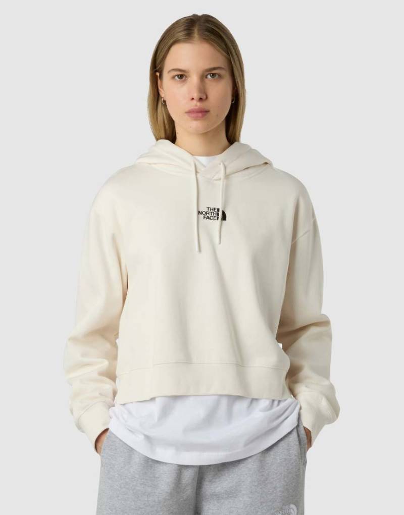 The North Face - Essential - Cropped-Kapuzenpullover in Dünenweiß von The North Face