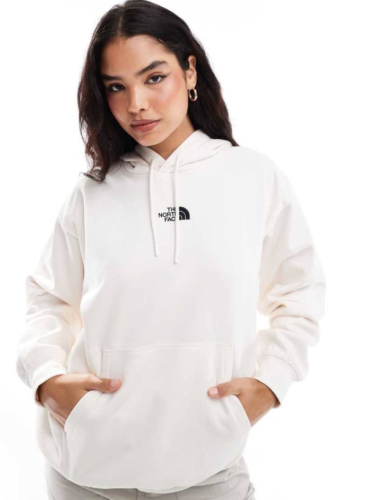The North Face - Essential - Übergroßer Kapuzenpullover in gebrochenem Weiß mit Logo von The North Face