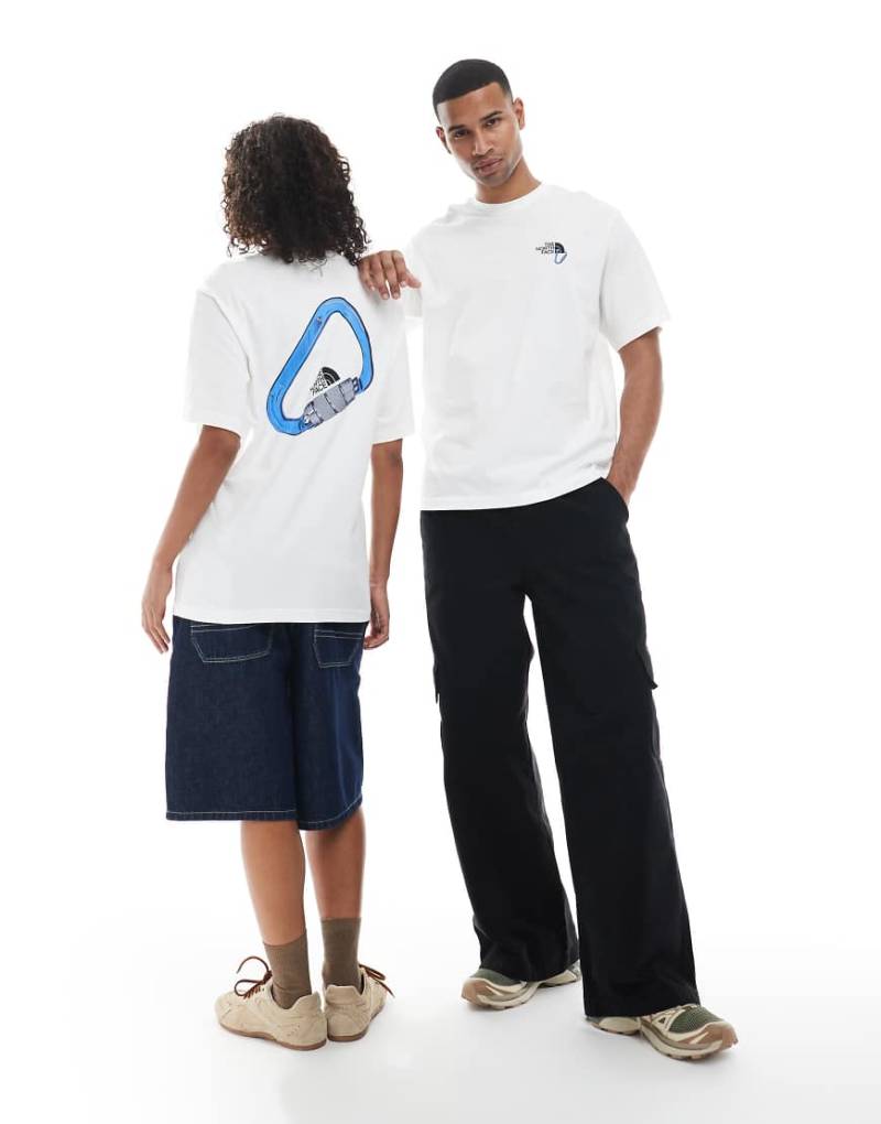 The North Face - Explore Carabiner - Locker geschnittenes Unisex-T-Shirt in Weiß mit Rückenprint von The North Face