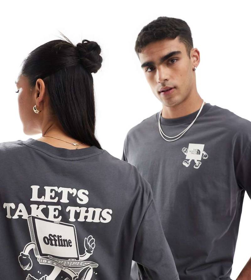 The North Face - Explore - Oversize-T-Shirt in verwaschenem Grau mit Rückenprint von The North Face