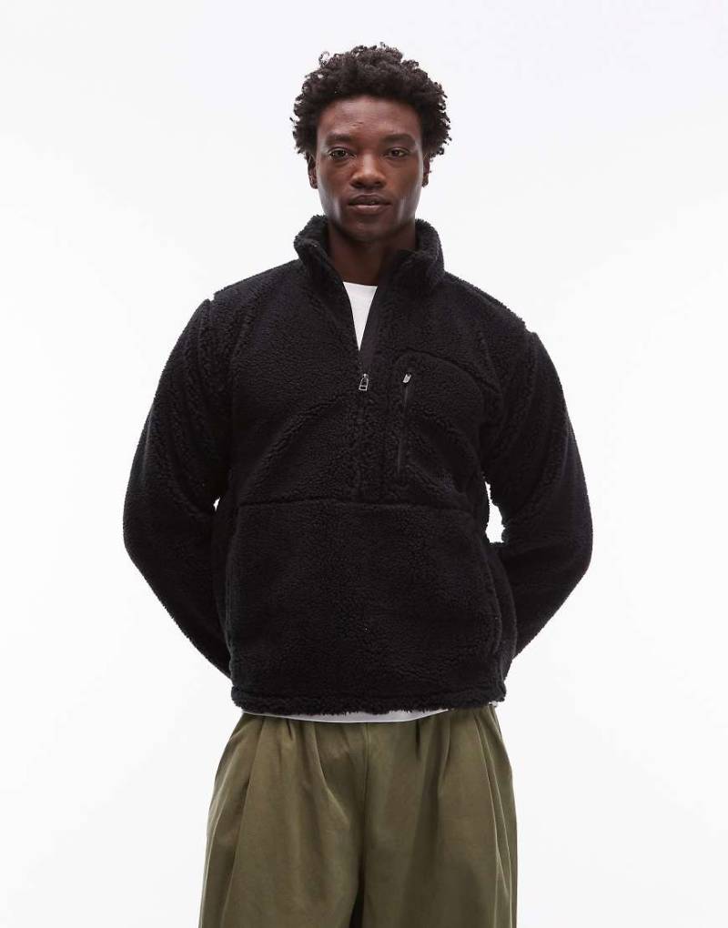 The North Face - Extreme Pile - Jacke aus schwerem Teddy-Fleece in Schwarz mit kurzem Reißverschluss von The North Face