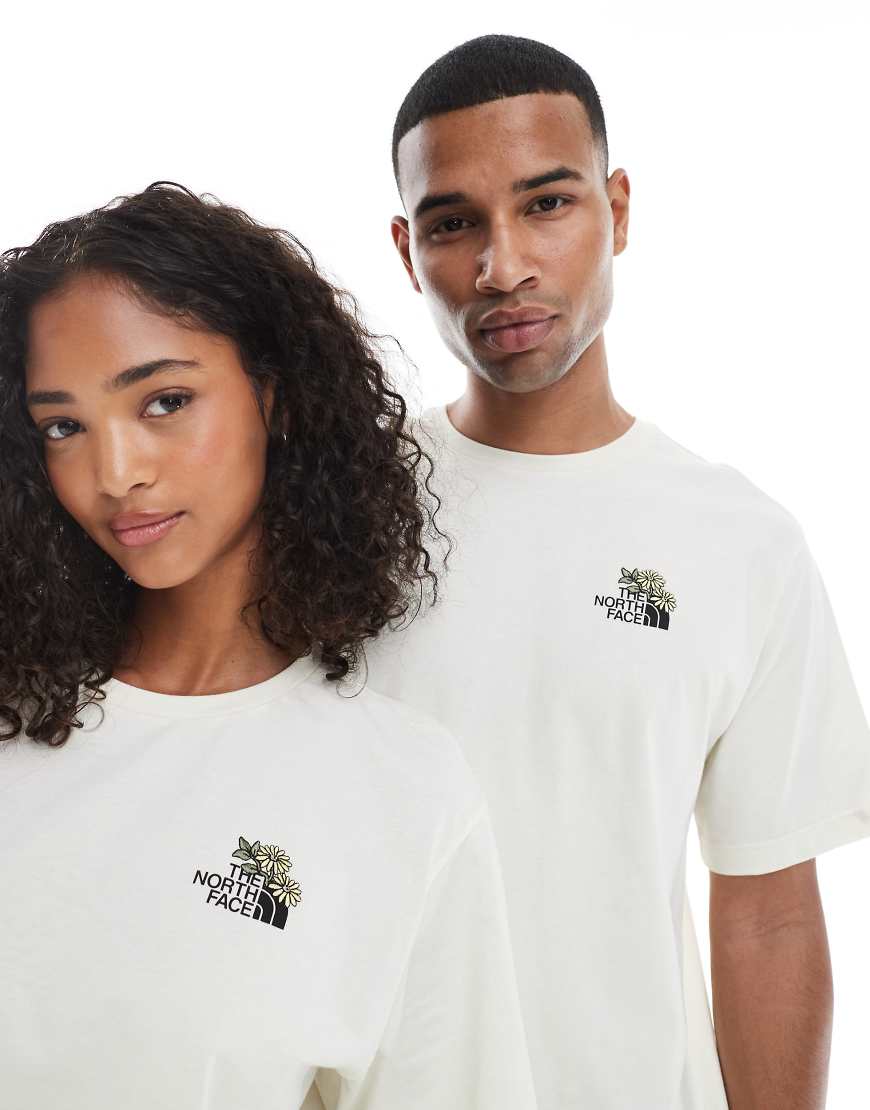 The North Face - Flower Dome - Unisex-T-Shirt in Wollweiß mit Logo The North Face - Flower Dome - Unisex-T-Shirt in Wollweiß mit Logo von The North Face