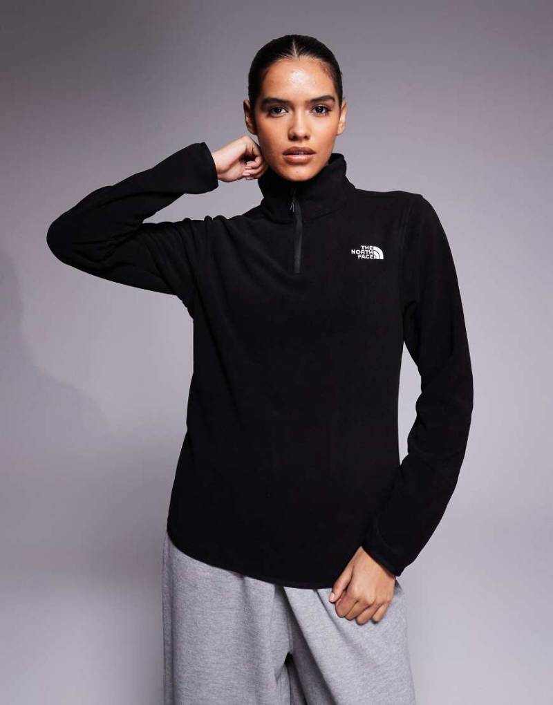 The North Face - Glacier 100 - Fleece-Oberteil in Schwarz mit kurzem 1/4-Reißverschluss von The North Face