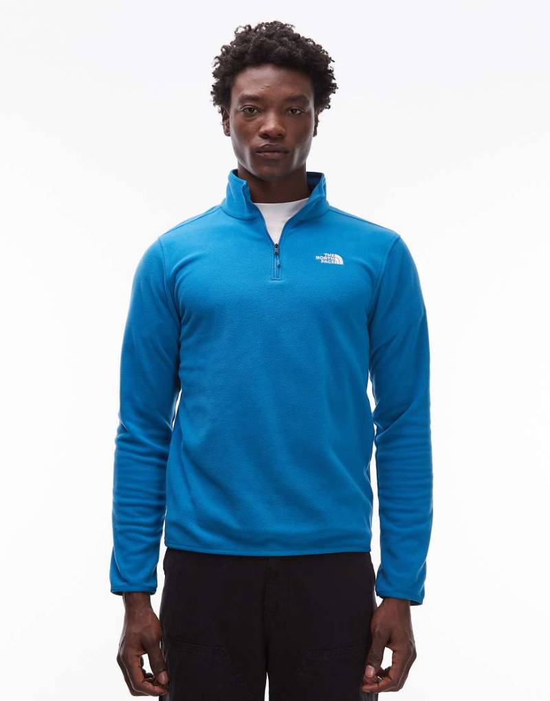 The North Face - Glacier - Fleece-Jacke in Blau mit 1/4-Reißverschluss und Logo von The North Face