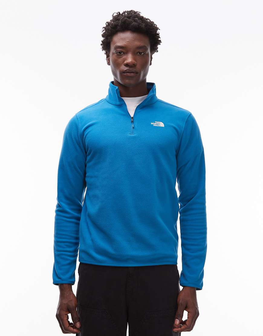 The North Face - Glacier - Fleece-Jacke in Blau mit 1/4-Reißverschluss und Logo von The North Face