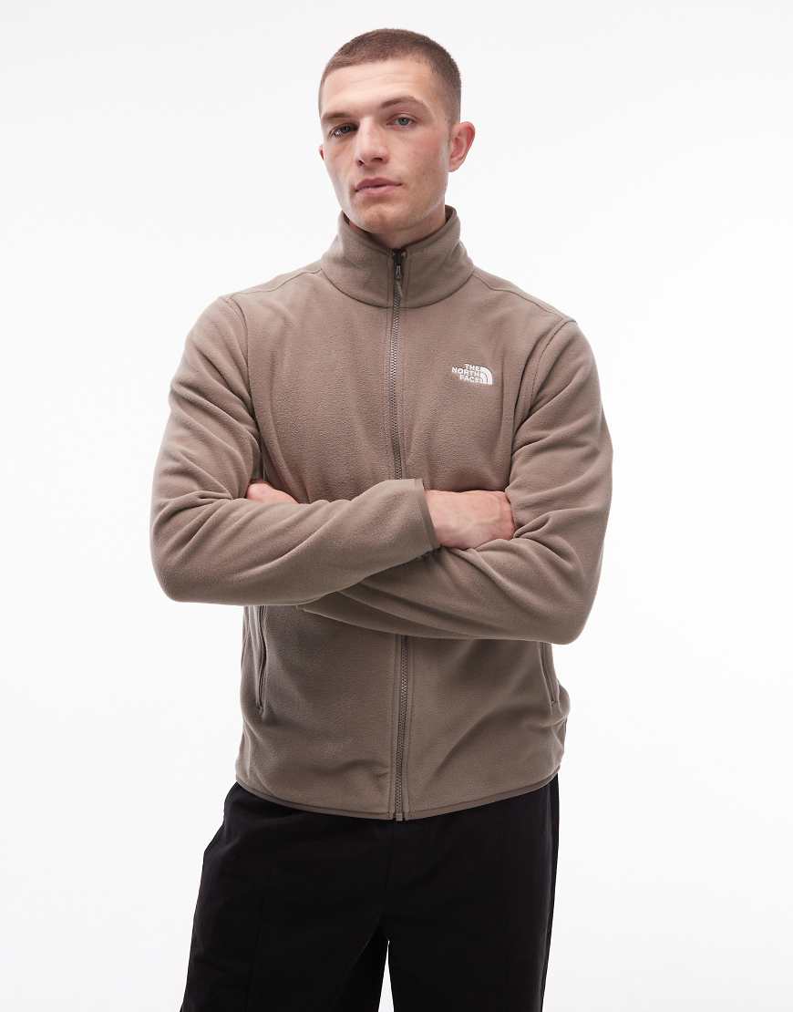 The North Face - Glacier - Fleece-Jacke in Hellbraun mit Logo und Reißverschluss-Brown von The North Face