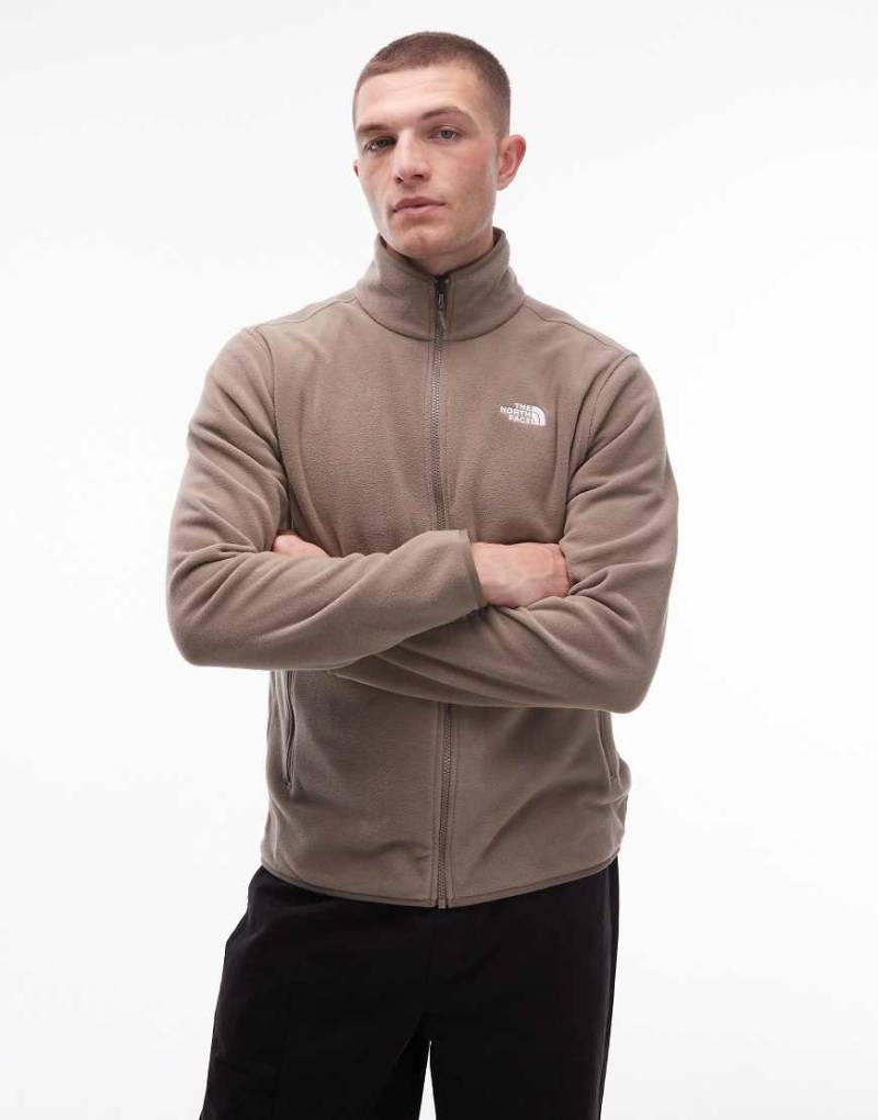 The North Face - Glacier - Fleece-Jacke in Hellbraun mit Logo und Reißverschluss-Brown von The North Face