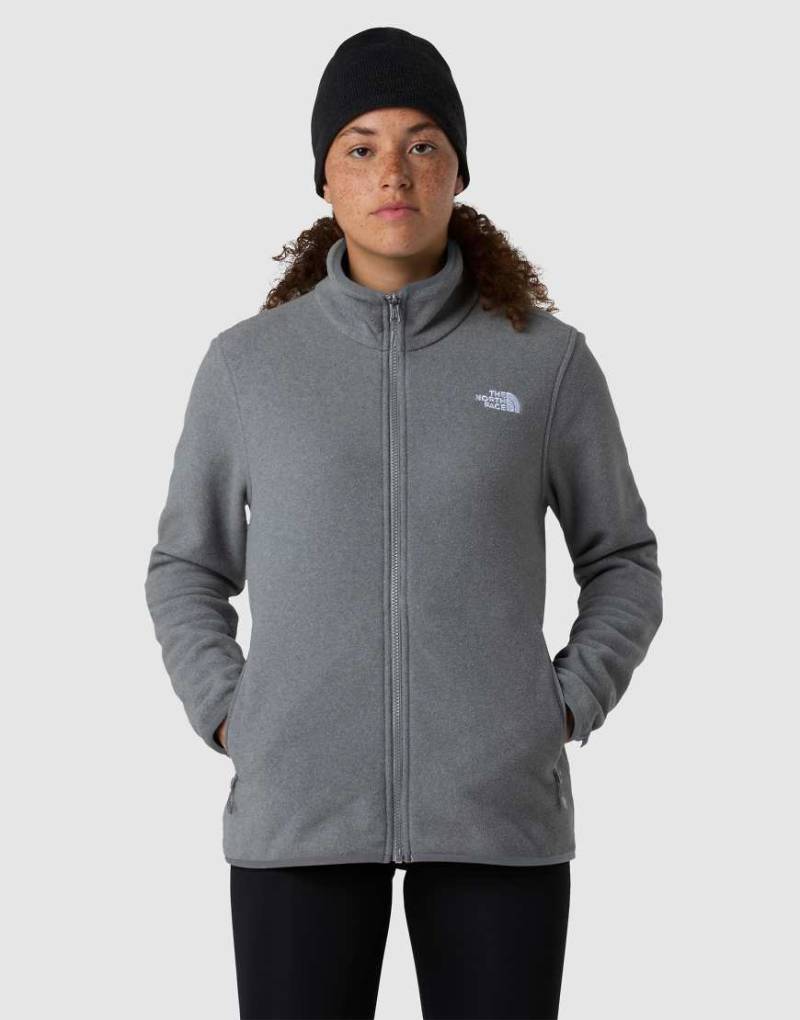 The North Face - Glacier - Fleece-Oberteil in meliertem TNF-Mittelgrau mit durchgehendem Reißverschluss von The North Face